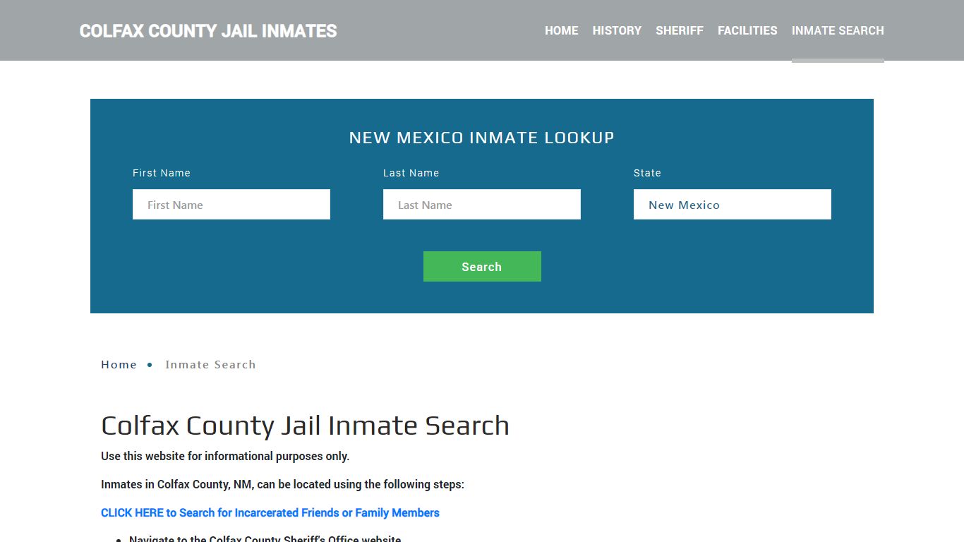 Colfax County, NM Detainee Lookup