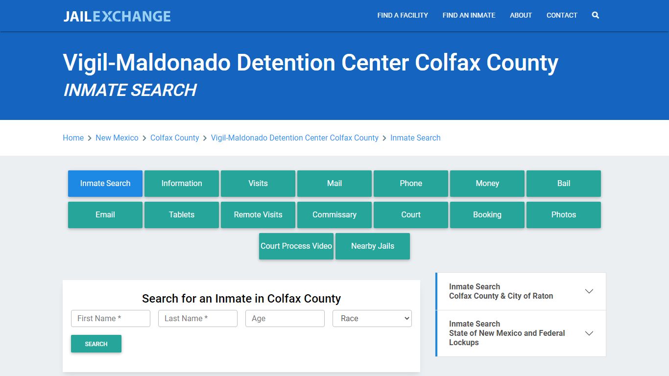 Vigil-Maldonado Detention Center Colfax County Inmate Search